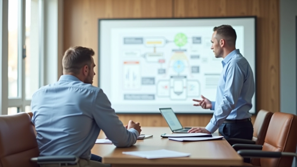 Financial and IT professionals collaborating on banking system integration strategy