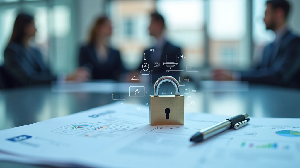 Padlock icon and encrypted data flow visualization on computer screen showing security protocols