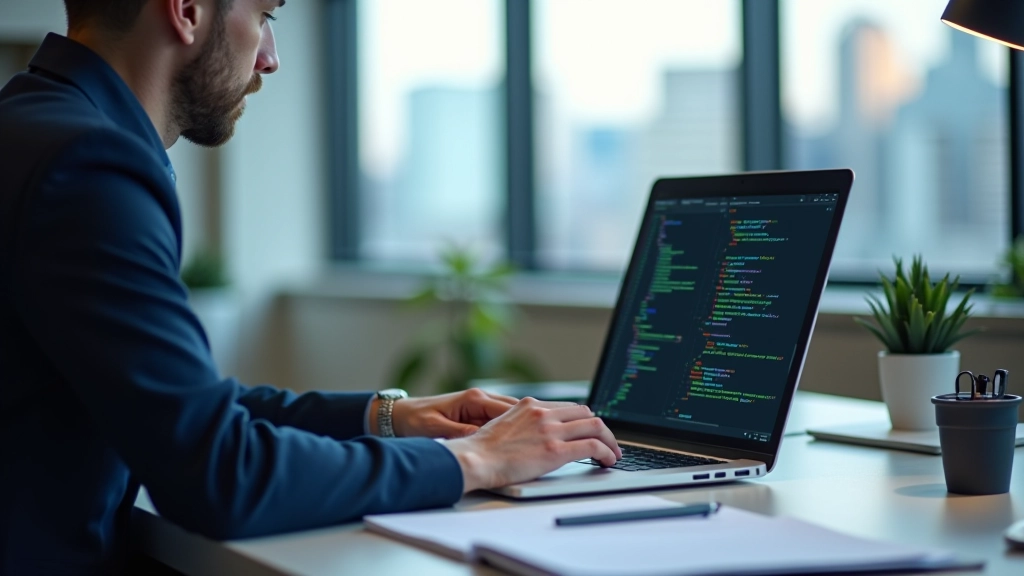 Developer workspace showing API webhook configuration panel with endpoint setup and event logs displayed on screen
